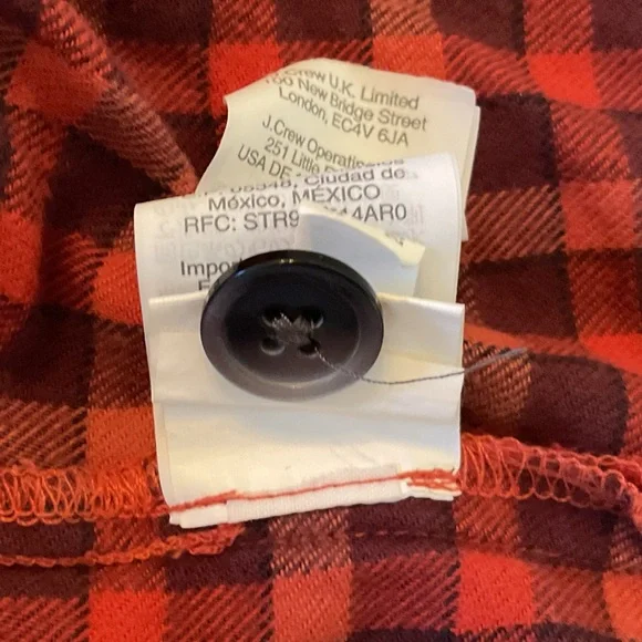 NWOT Madewell Womens Red Plaid Flannel Pajama PJs TOP ONLY Sz XXS Sleep Comfy - Picture 6 of 8